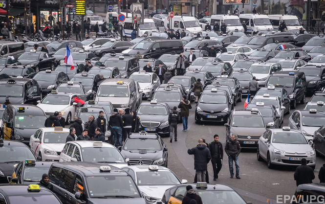 забастовка такситов в Париже
